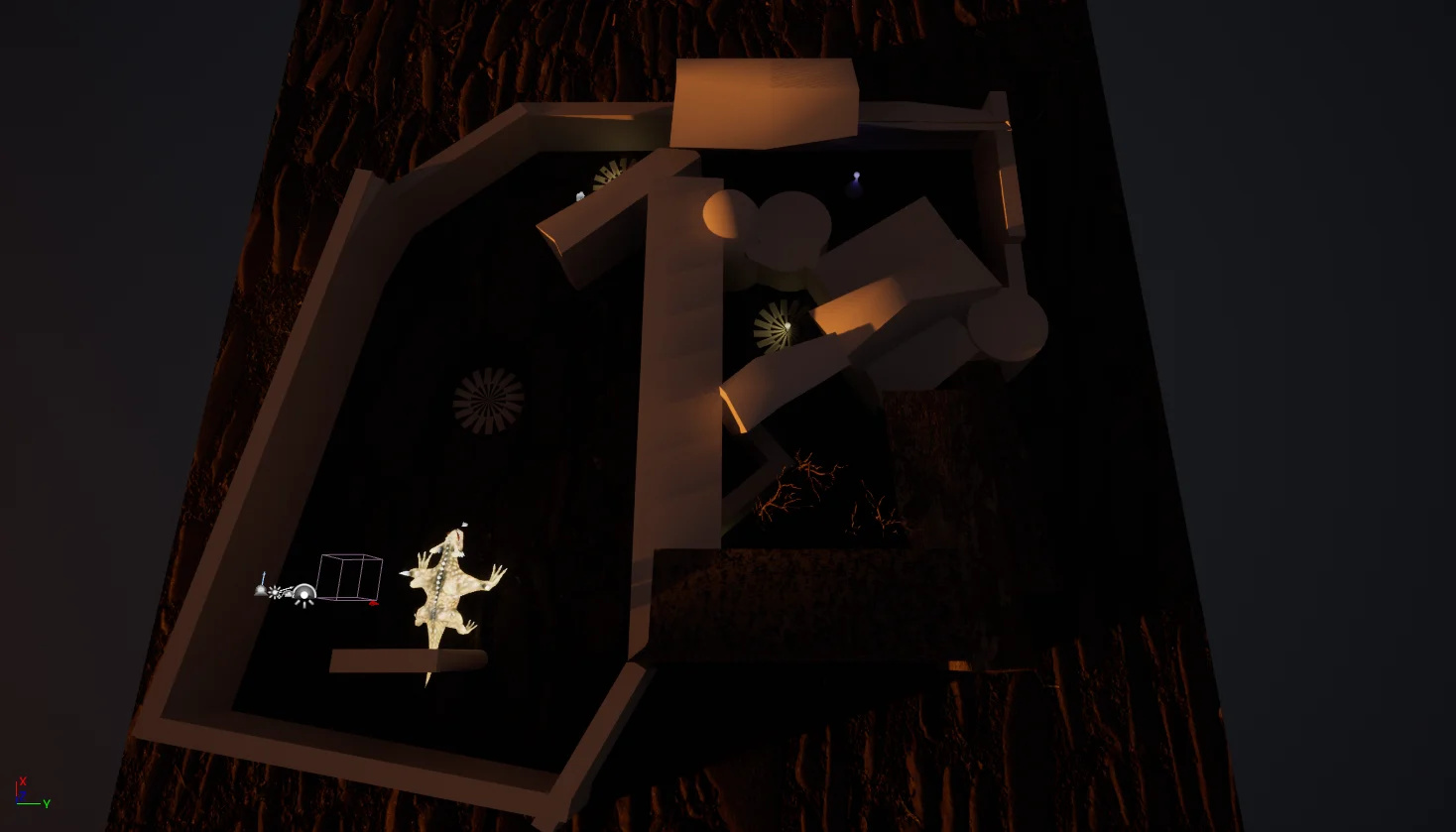 Top-down view of the level blockout in engine