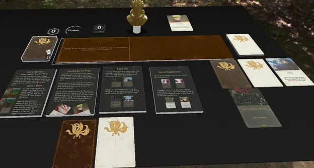 Pain villain deck laid out in Tabletop Simulator