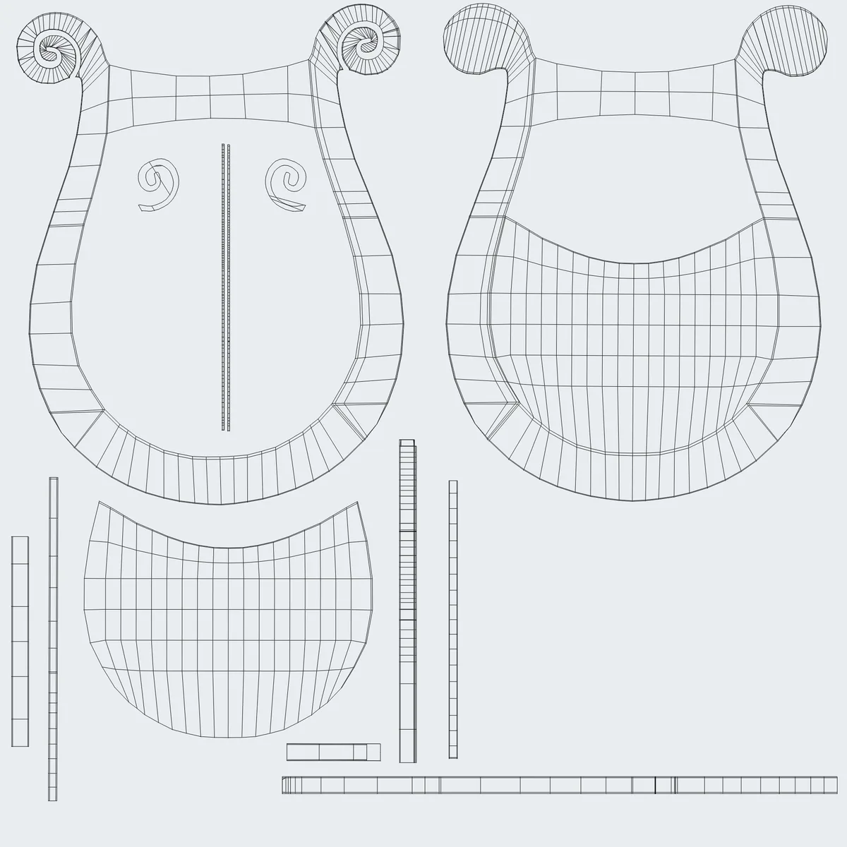 UV layout for the lyre body