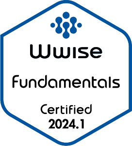 Wwise Fundamentals Certified 2024.1 badge